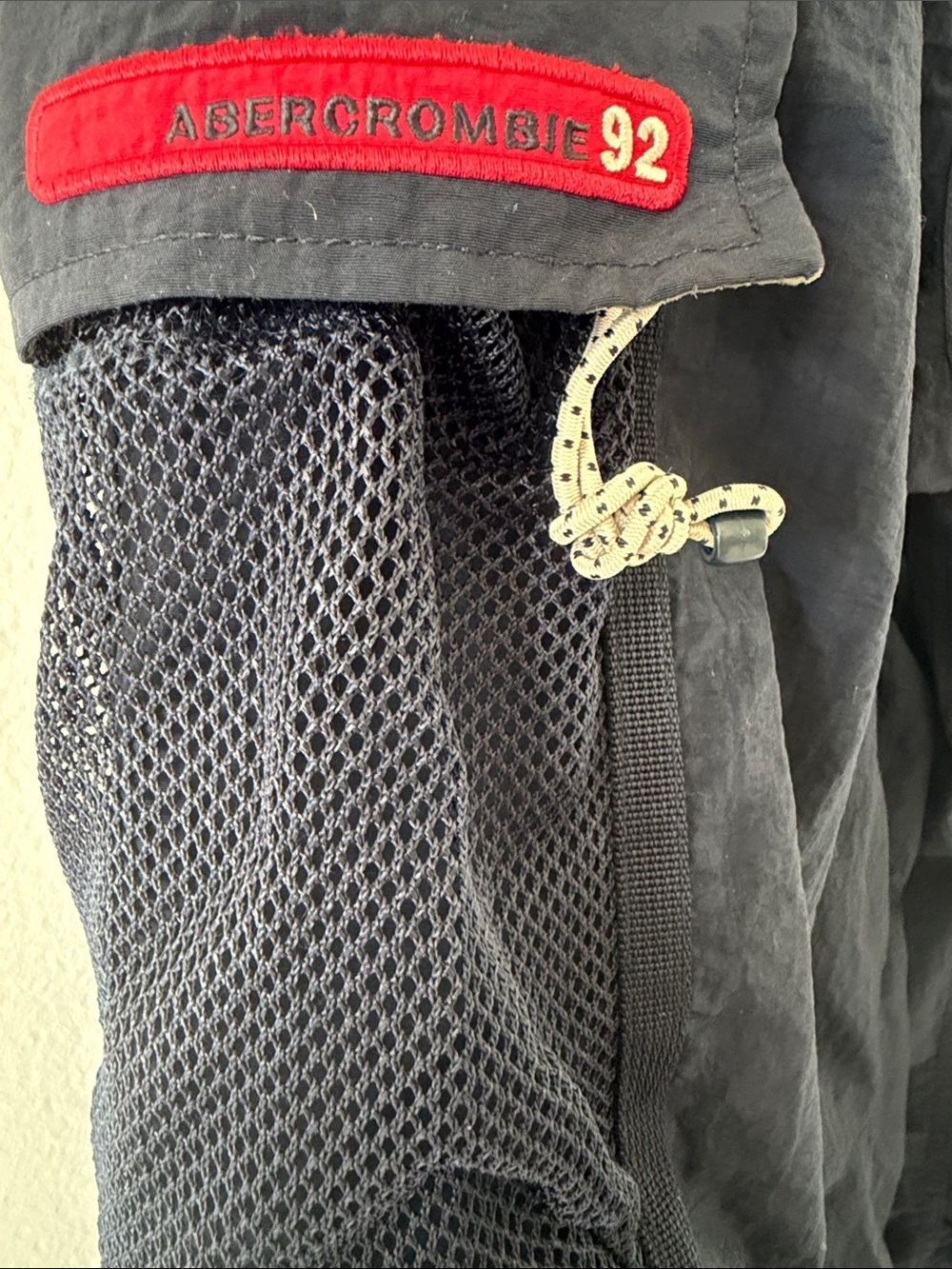 Abercrombie & Fitch Vintage A92 Nylon Cargo Pants Mesh Y2K Parachute 90s - Picture 5 of 13